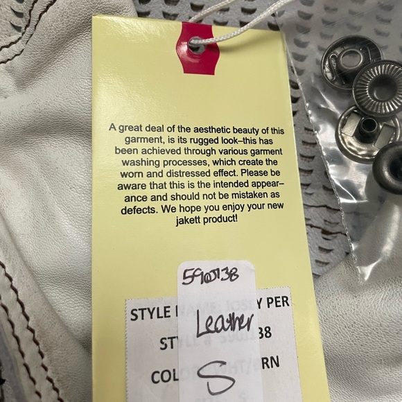 Jakett New York Josey Perforated Washed Leather Moto Biker Jacket Size S NWT - Picture 8 of 11